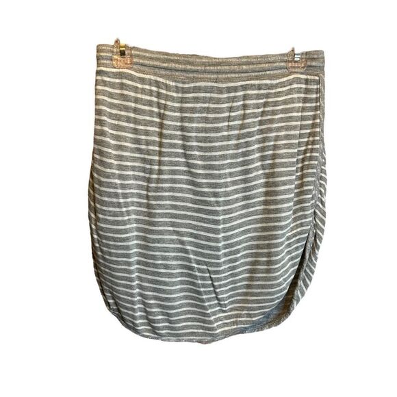 5 for $25🔥Small GAP Striped Grey & White Pull On Elastic Drawstring Waist Skirt - Picture 2 of 6